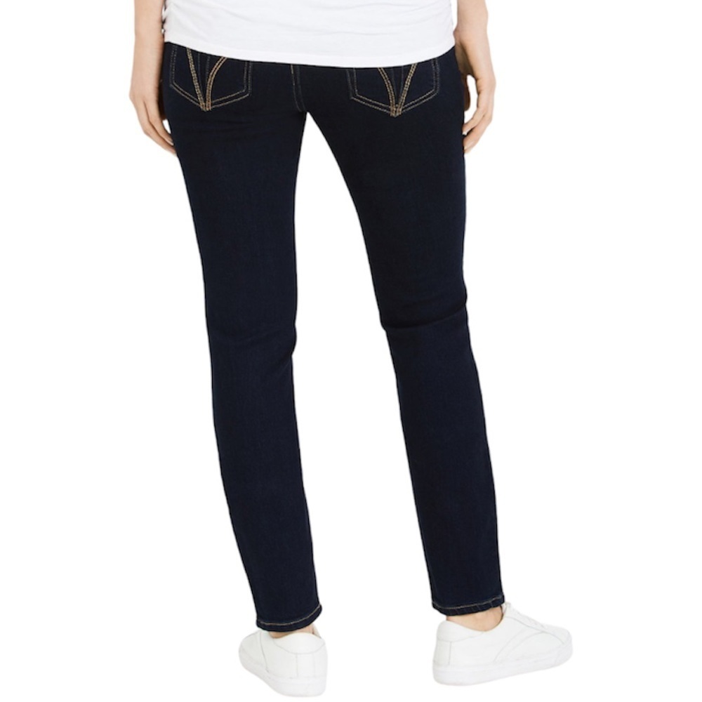 Indigo Blue Maternity Secret Fit Belly Jeans Size SP Skinny Leg Dark Wash Blue - Picture 3 of 14